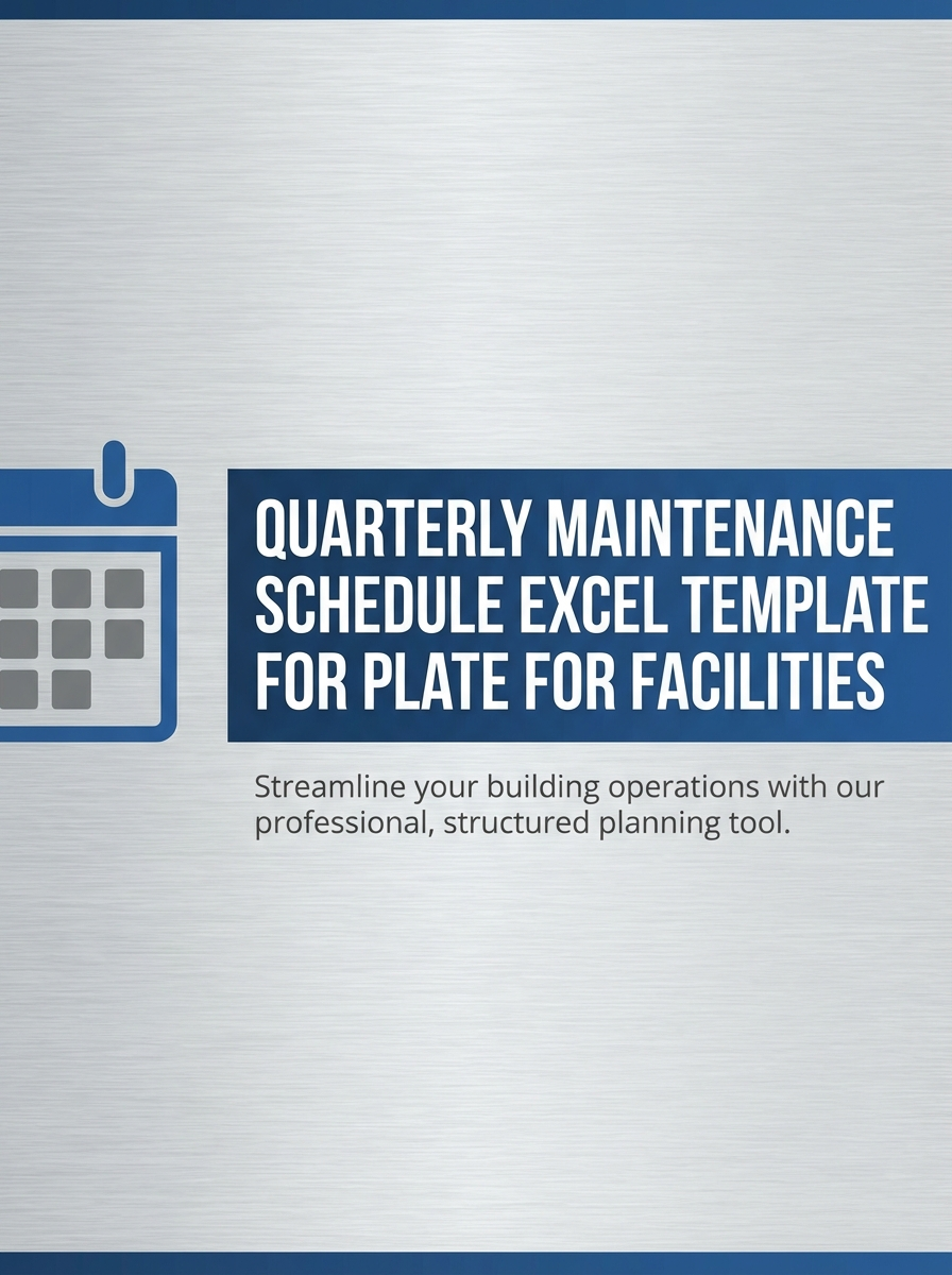 Quarterly Maintenance Schedule Excel Template for Facilities