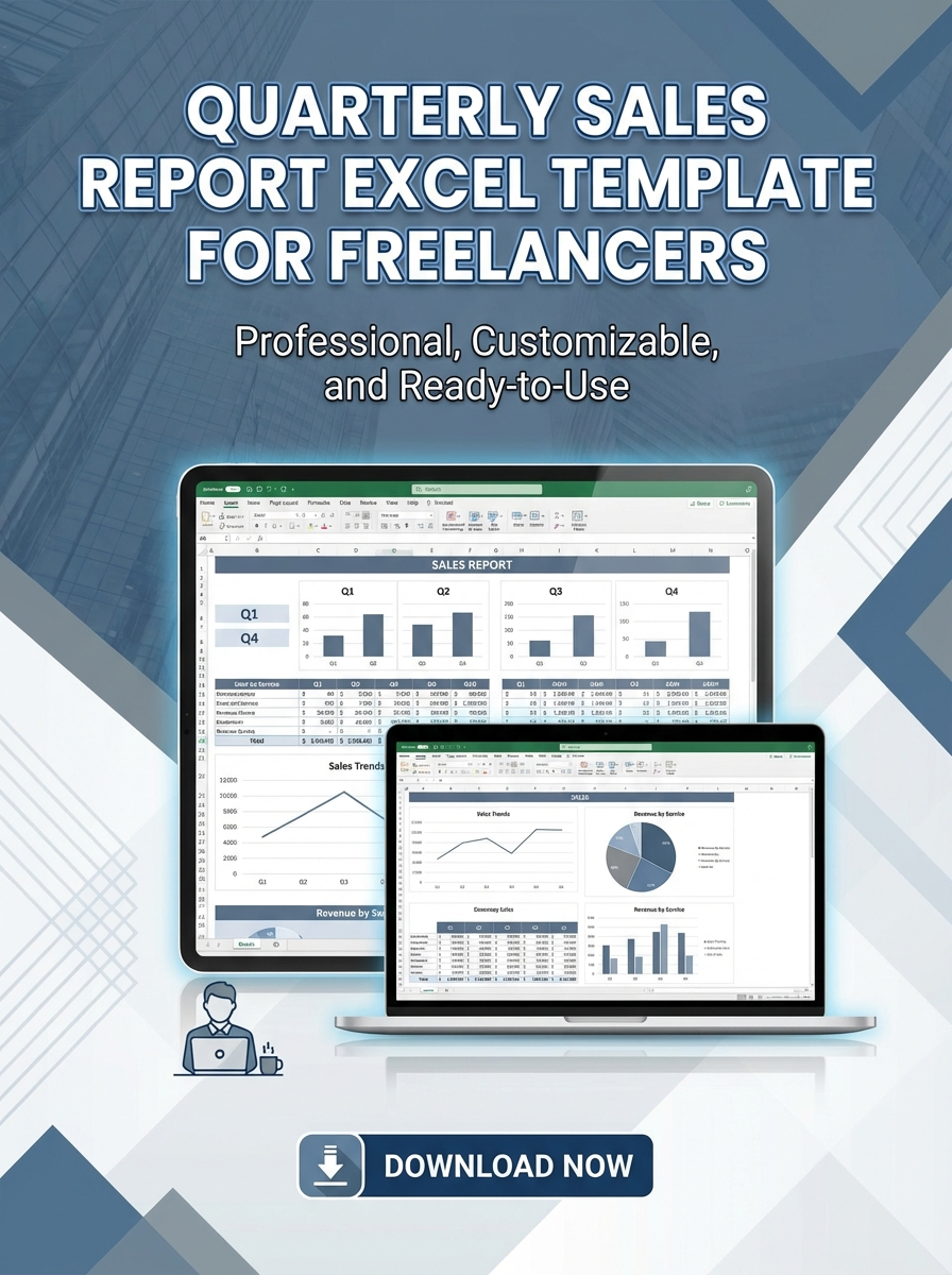 Quarterly Sales Report Excel Template for Freelancers