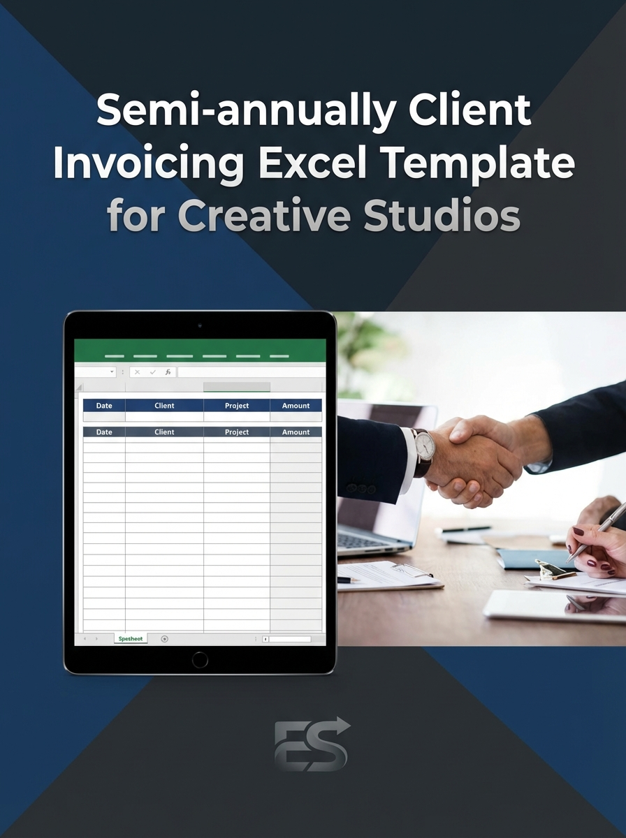 Semi-annually Client Invoicing Excel Template for Creative Studios