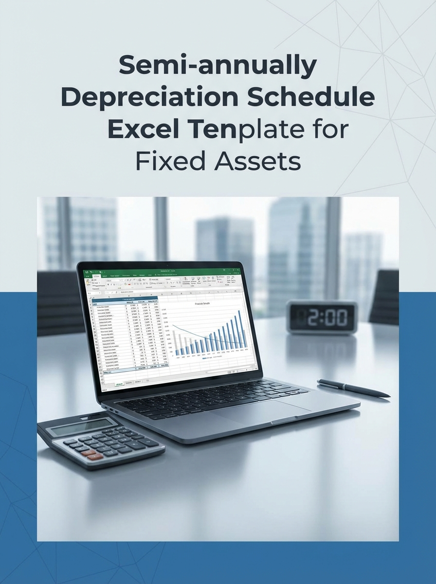 Semi-annually Depreciation Schedule Excel Template for Fixed Assets