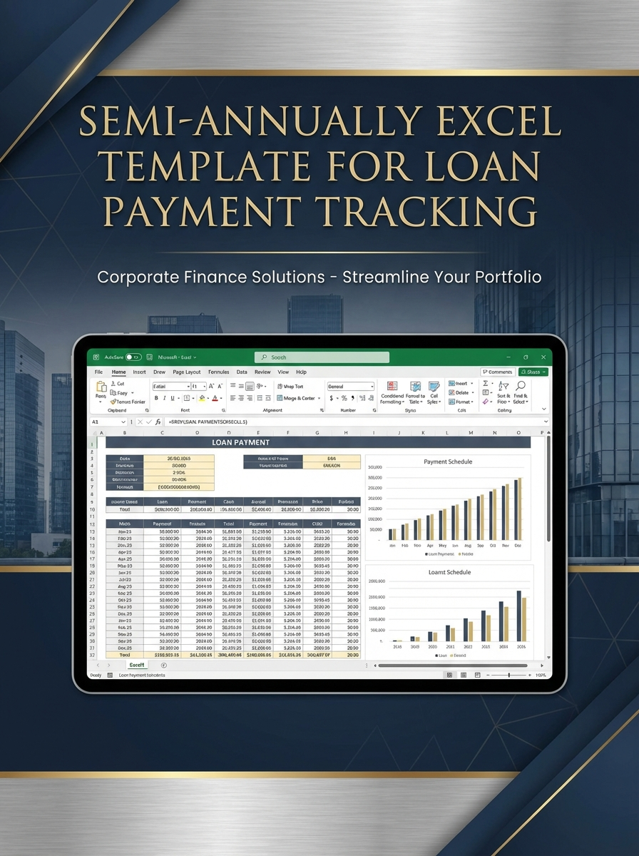 Semi-annually Excel Template for Loan Payment Tracking