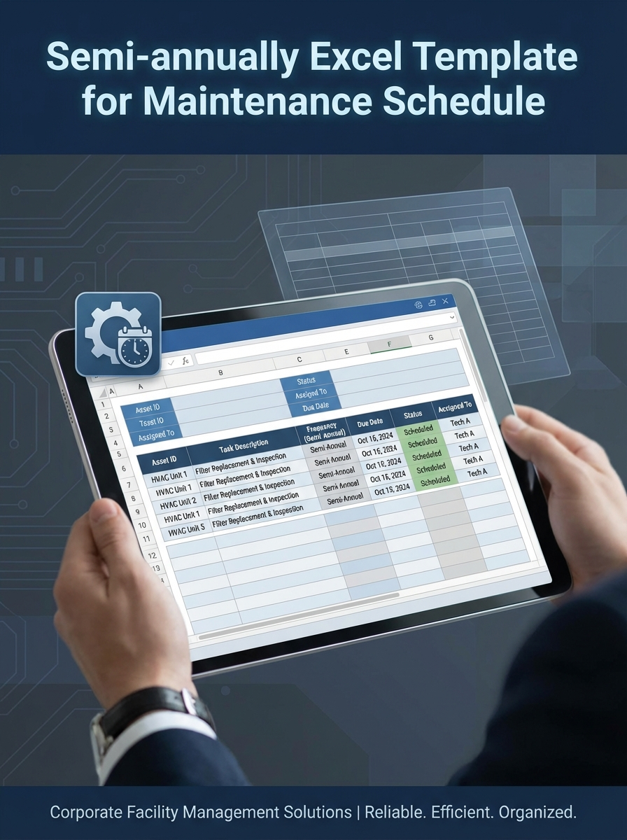 Semi-annually Excel Template for Maintenance Schedule