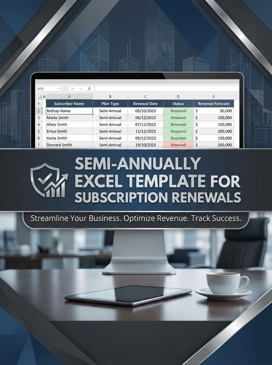 Semi-annually Excel Template for Subscription Renewals