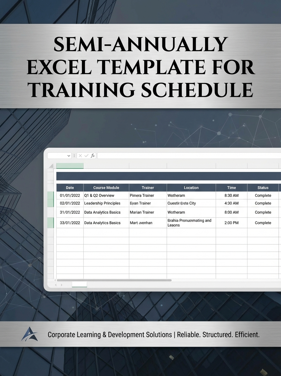 Semi-annually Excel Template for Training Schedule