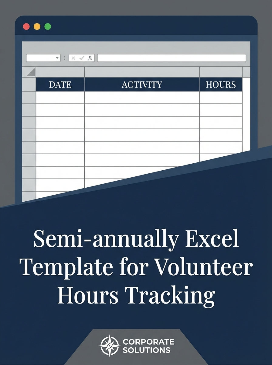 Semi-annually Excel Template for Volunteer Hours Tracking