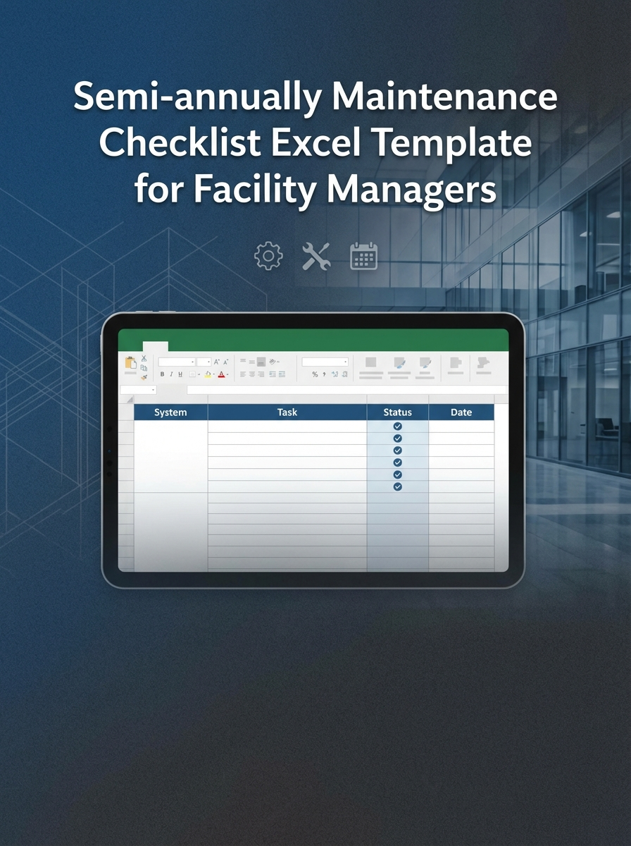 Semi-annually Maintenance Checklist Excel Template for Facility Managers