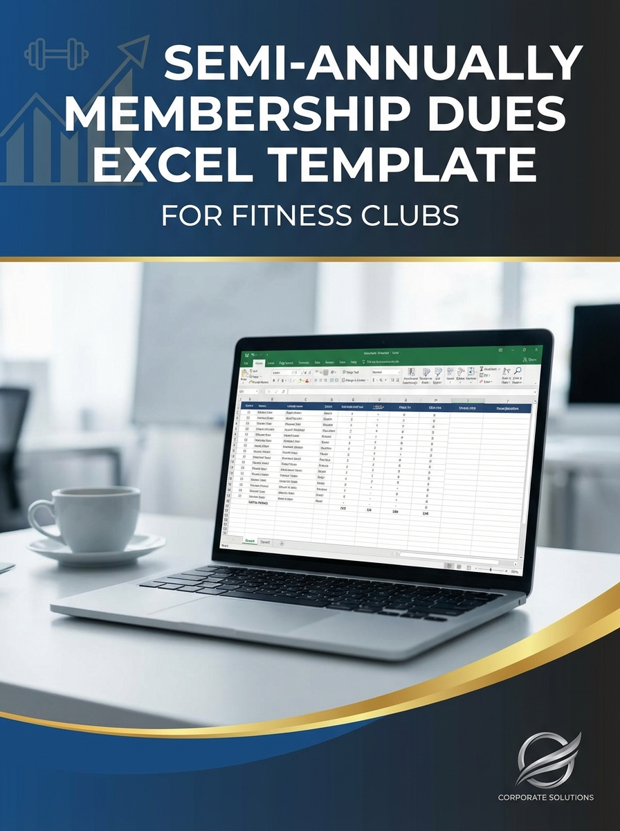Semi-annually Membership Dues Excel Template for Fitness Clubs