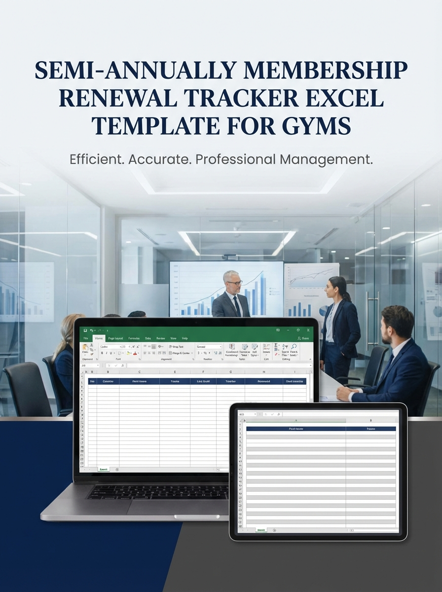 Semi-annually Membership Renewal Tracker Excel Template for Gyms