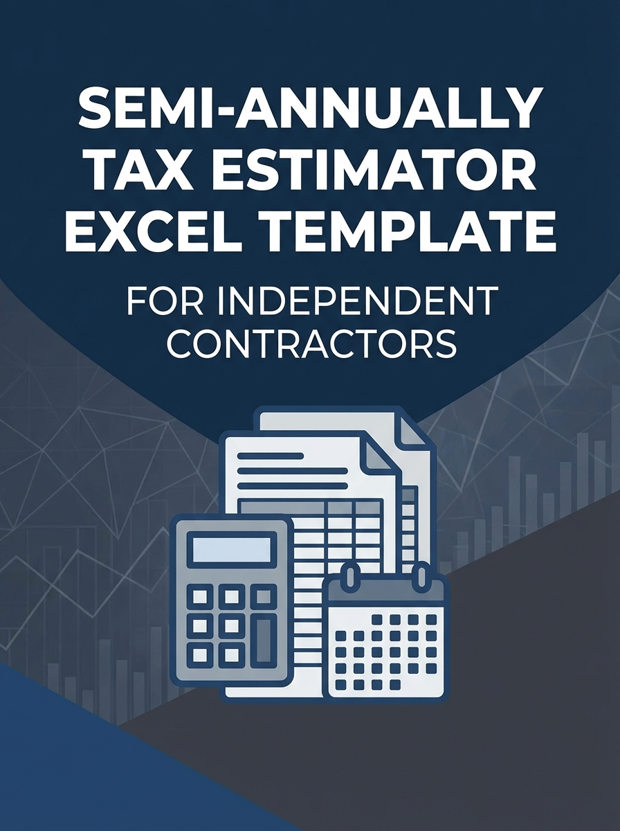 Semi-annually Tax Estimator Excel Template for Independent Contractors