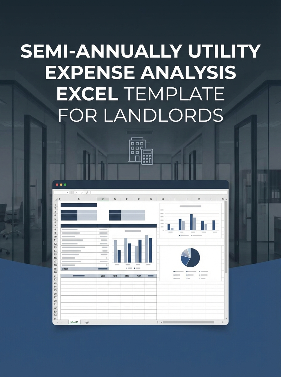 Semi-annually Utility Expense Analysis Excel Template for Landlords