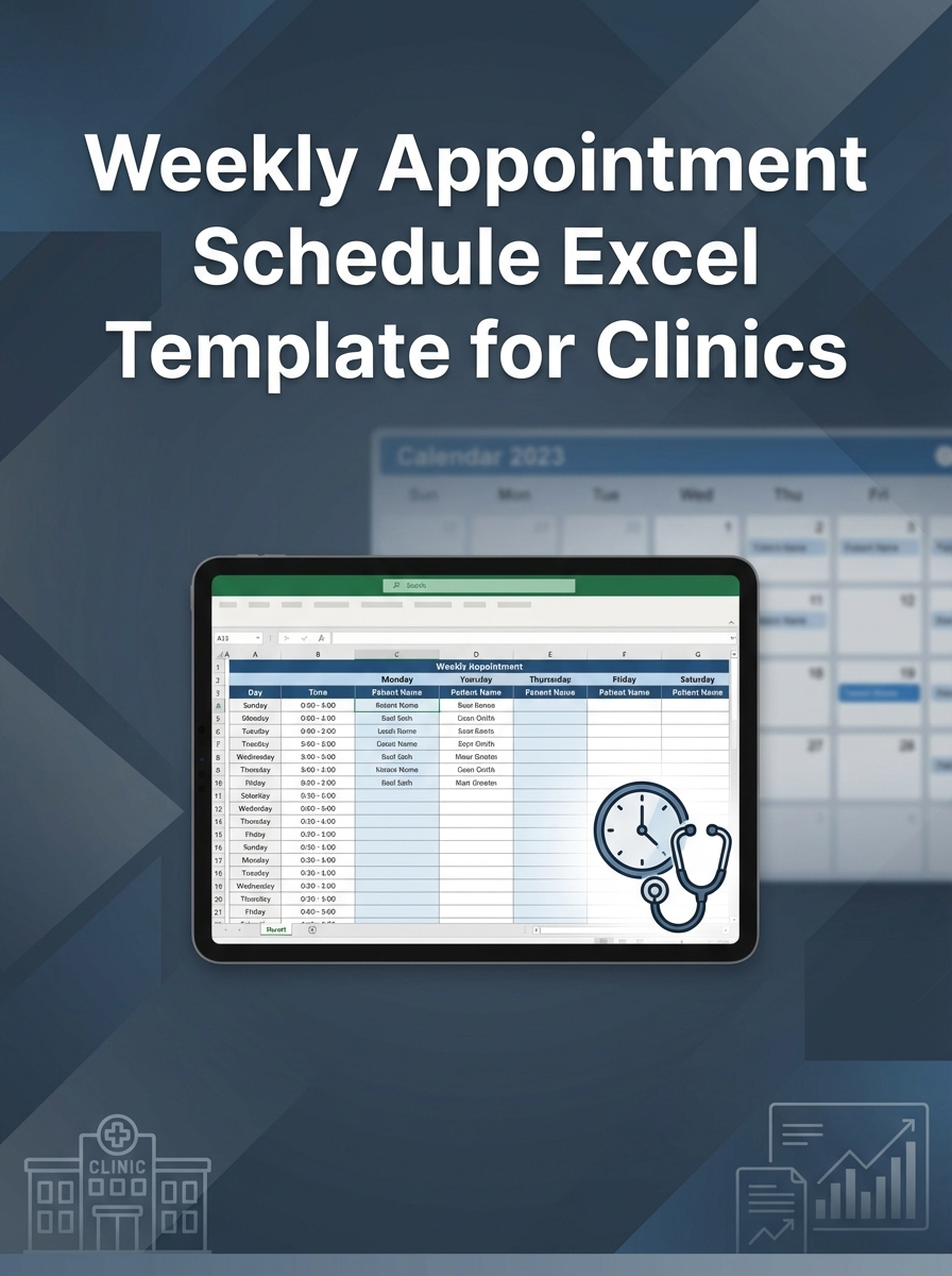 Weekly Appointment Schedule Excel Template for Clinics
