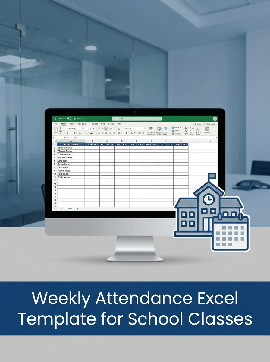 Weekly Attendance Excel Template for School Classes
