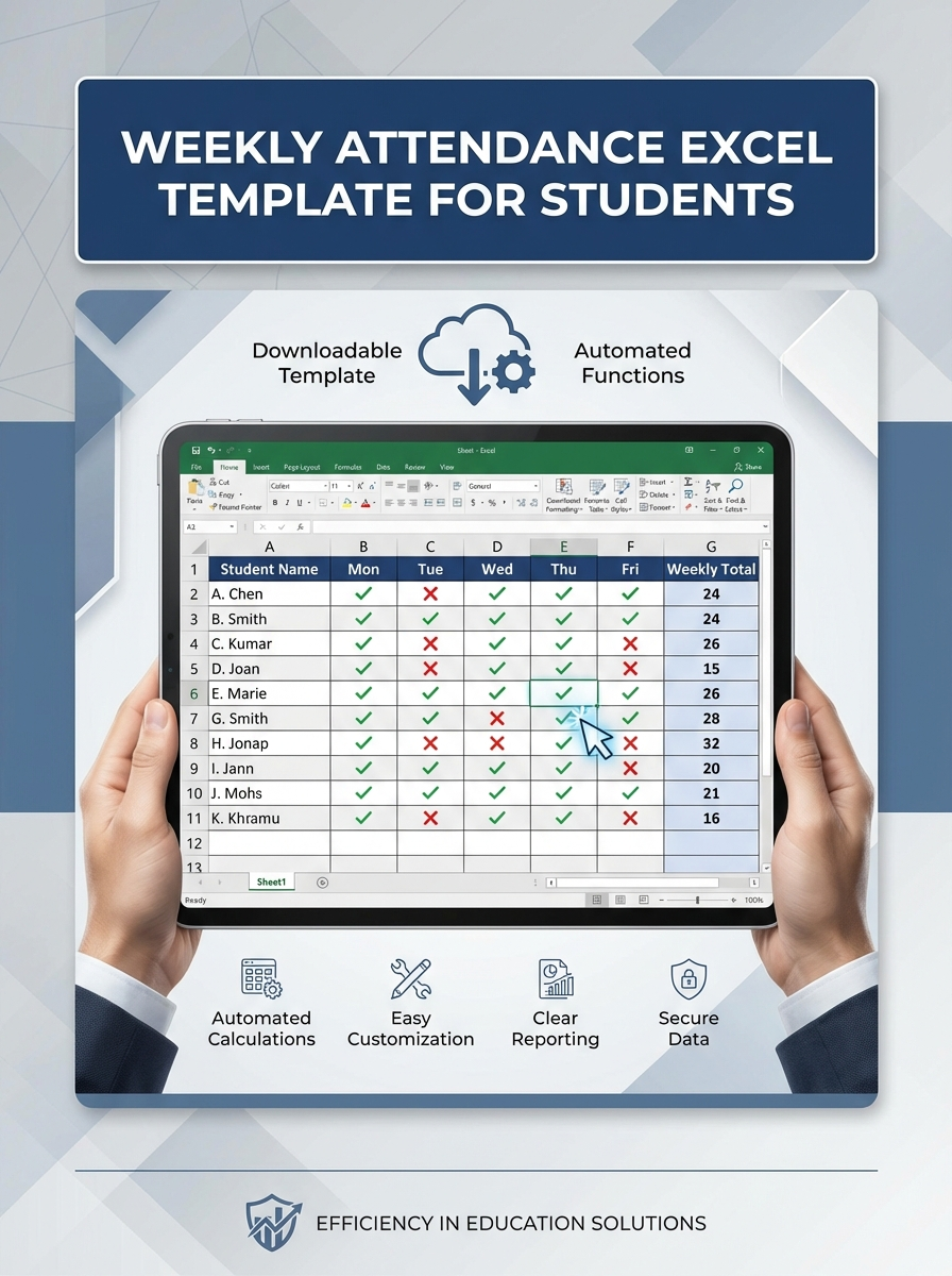 Weekly Attendance Excel Template for Students
