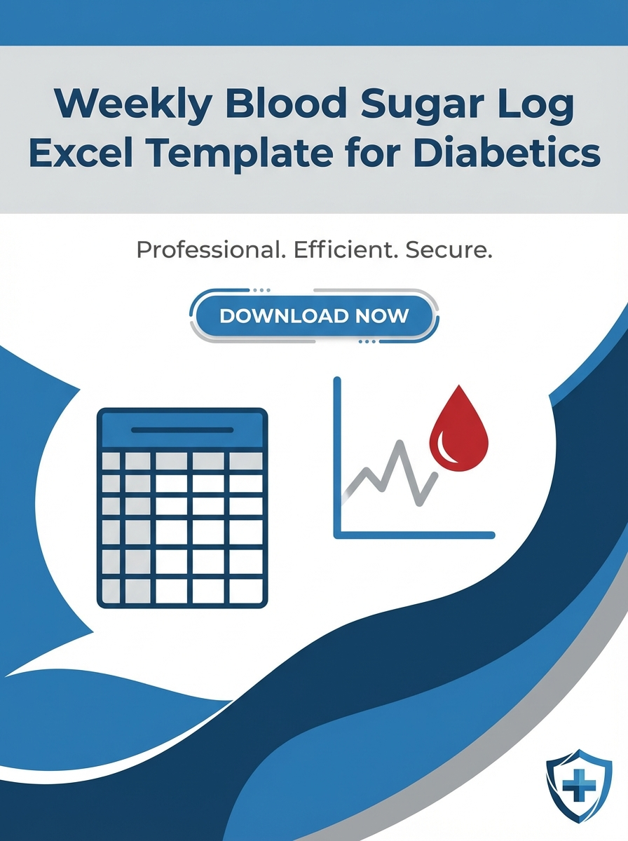 Weekly Blood Sugar Log Excel Template for Diabetics