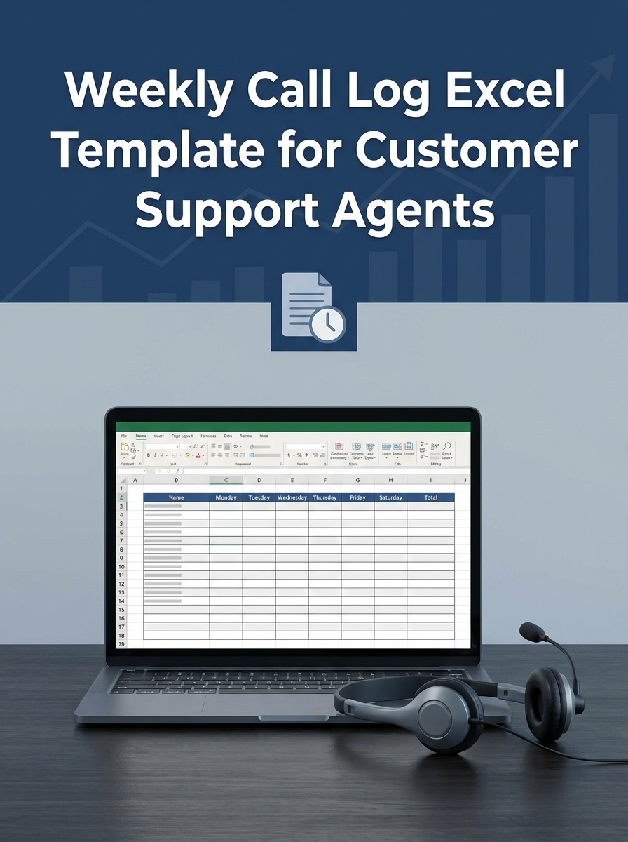 Weekly Call Log Excel Template for Customer Support Agents