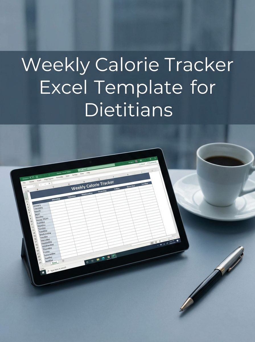 Weekly Calorie Tracker Excel Template for Dietitians