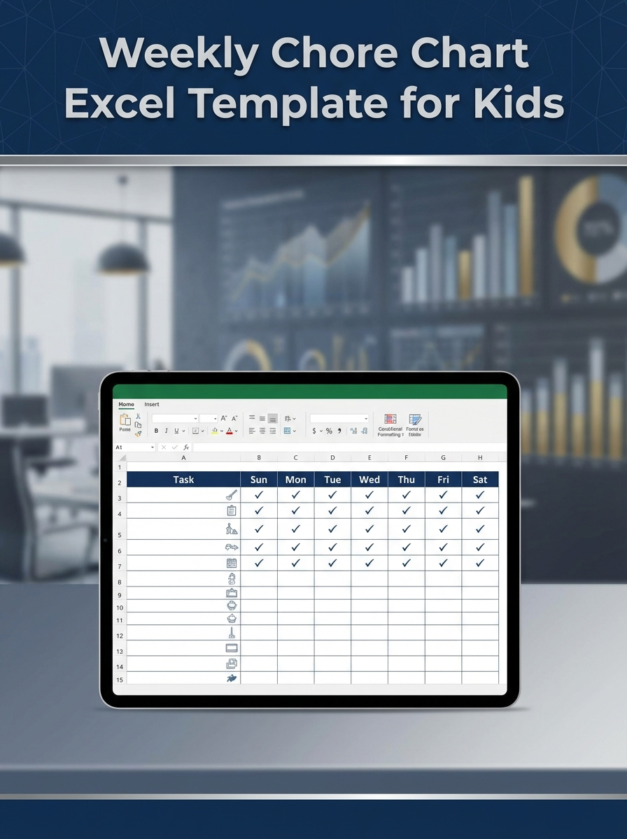 Weekly Chore Chart Excel Template for Kids