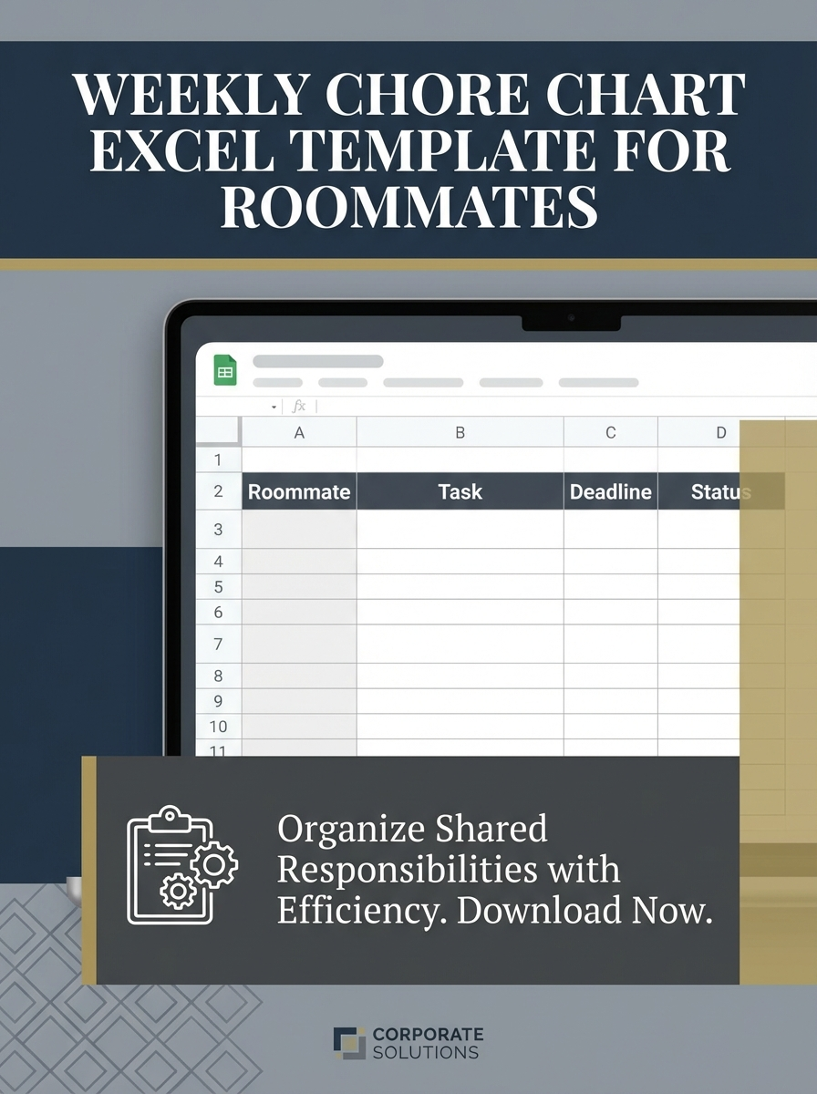 Weekly Chore Chart Excel Template for Roommates