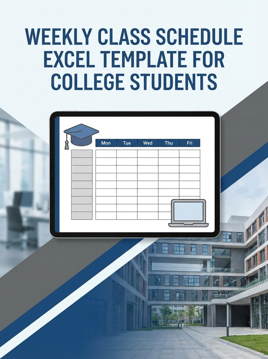 Weekly Class Schedule Excel Template for College Students