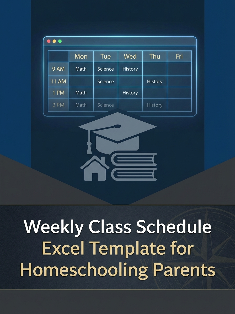 Weekly Class Schedule Excel Template for Homeschooling Parents