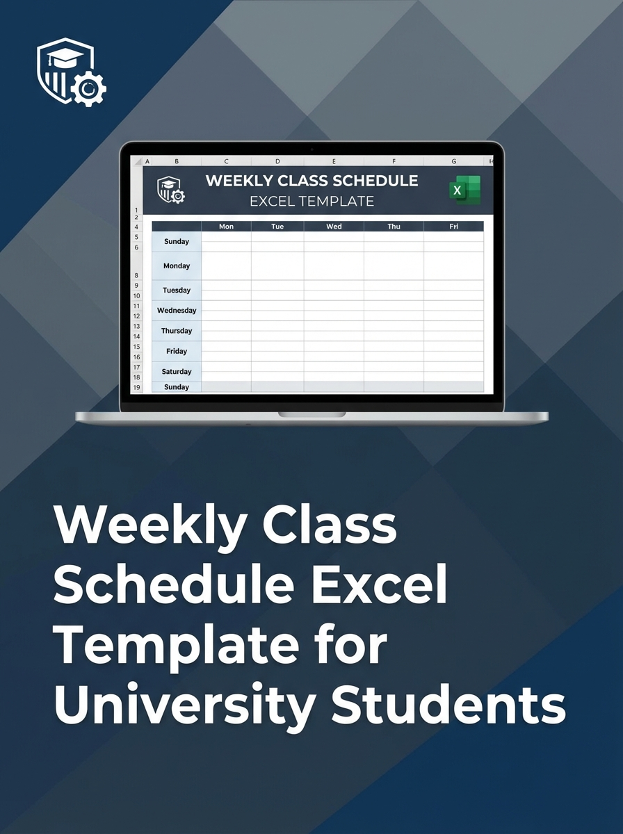 Weekly Class Schedule Excel Template for University Students