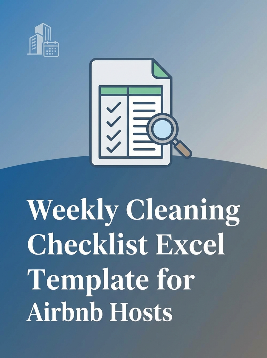 Weekly Cleaning Checklist Excel Template for Airbnb Hosts