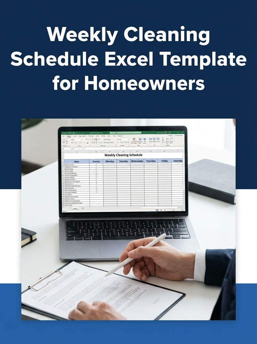 Weekly Cleaning Schedule Excel Template for Homeowners