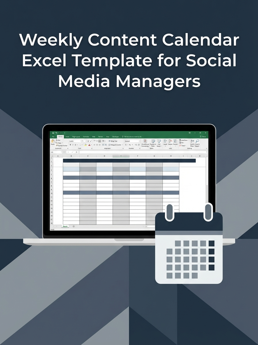 Weekly Content Calendar Excel Template for Social Media Managers