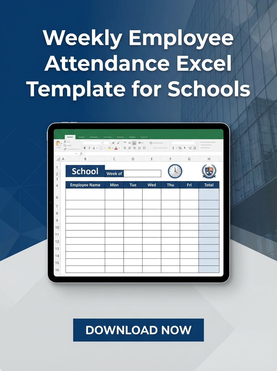 Weekly Employee Attendance Excel Template for Schools