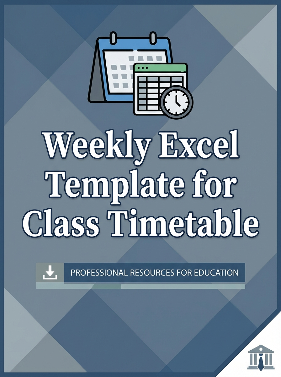 Weekly Excel Template for Class Timetable
