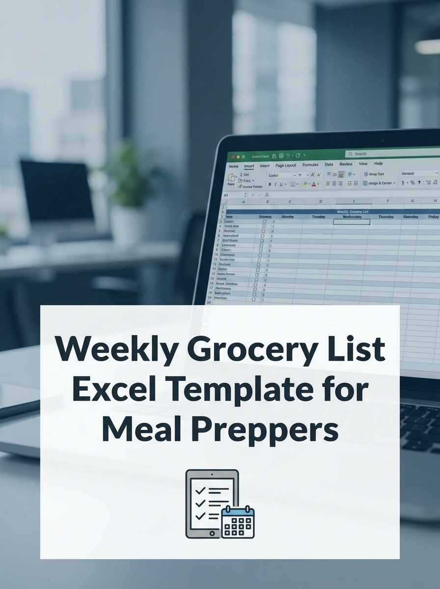 Weekly Grocery List Excel Template for Meal Preppers