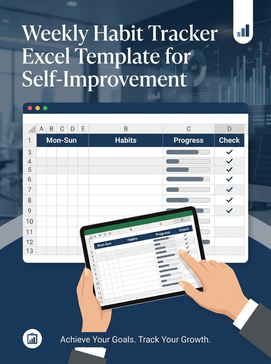 Weekly Habit Tracker Excel Template for Self-Improvement