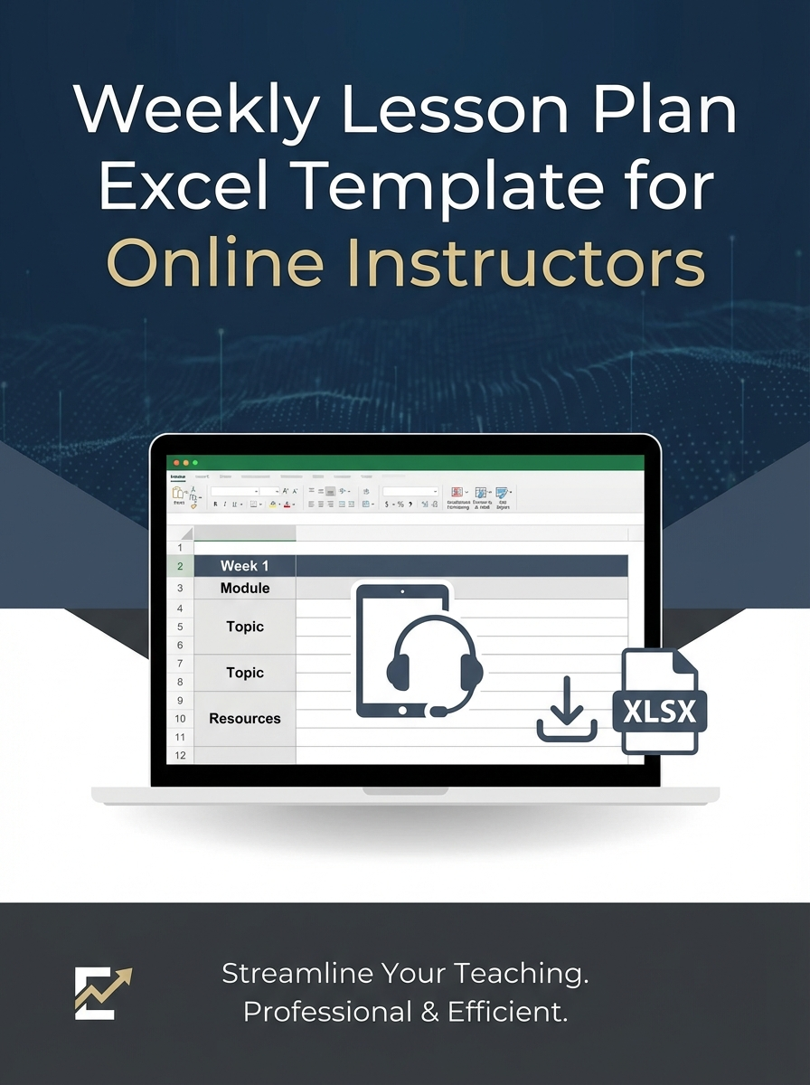 Weekly Lesson Plan Excel Template for Online Instructors