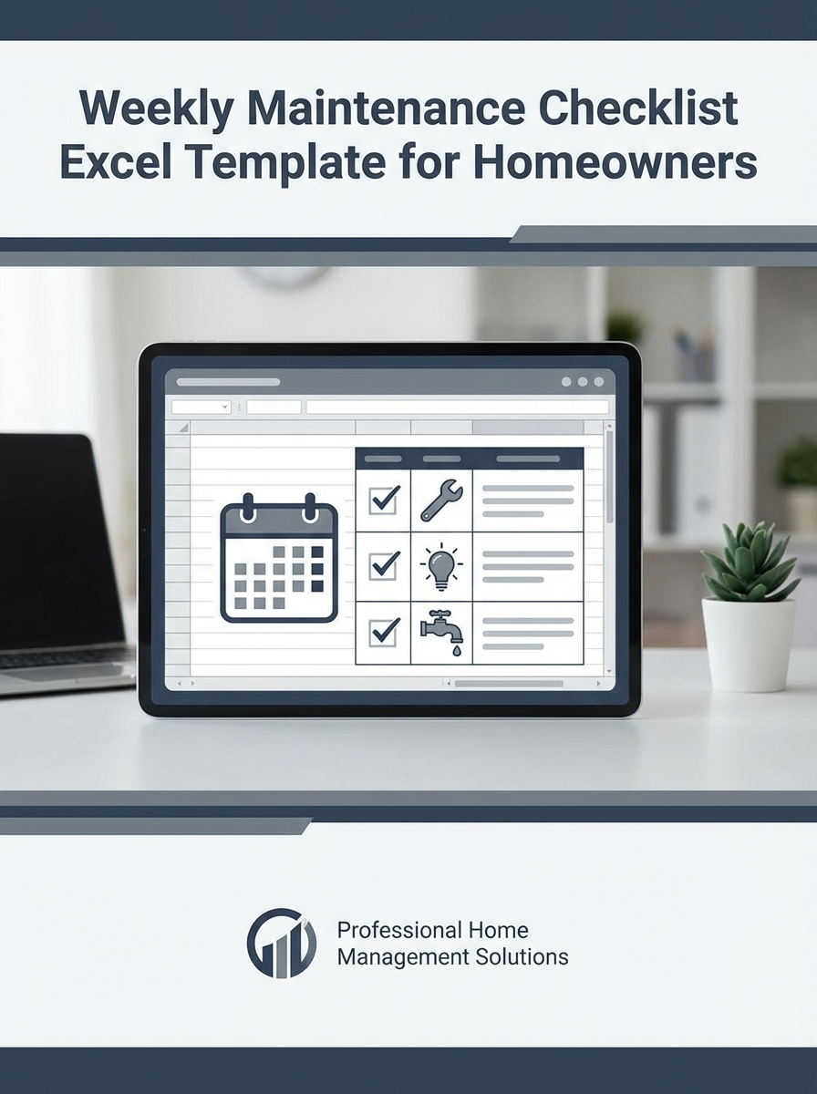 Weekly Maintenance Checklist Excel Template for Homeowners