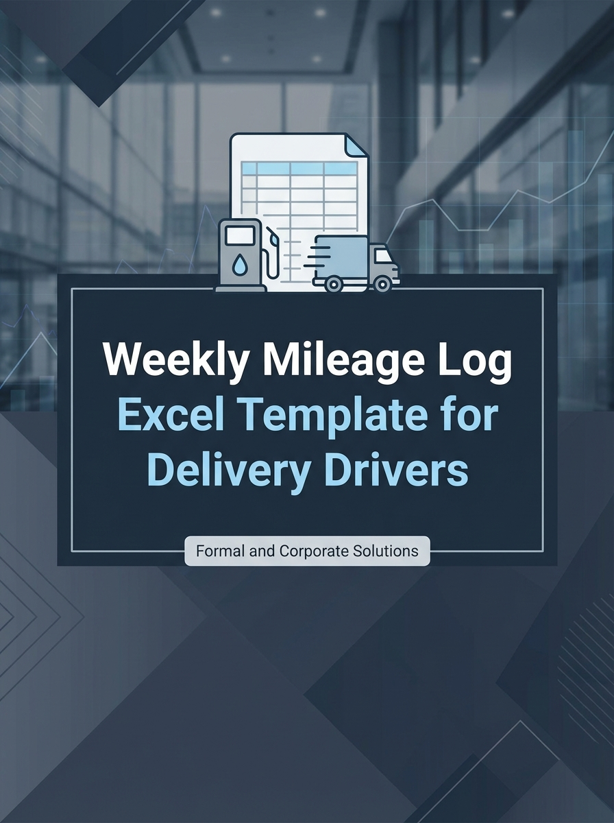 Weekly Mileage Log Excel Template for Delivery Drivers