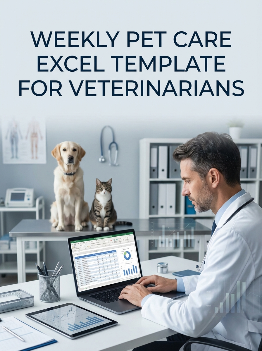 Weekly Pet Care Excel Template for Veterinarians