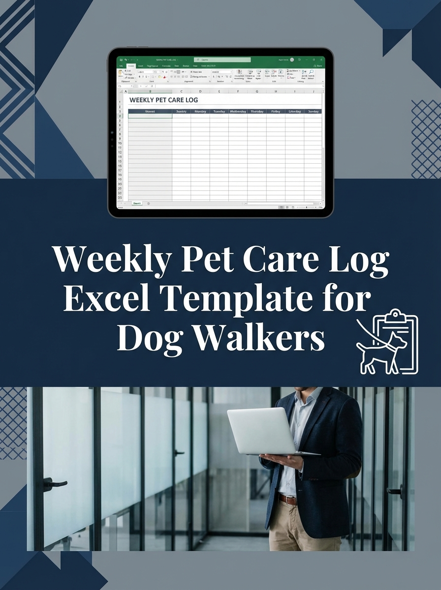 Weekly Pet Care Log Excel Template for Dog Walkers