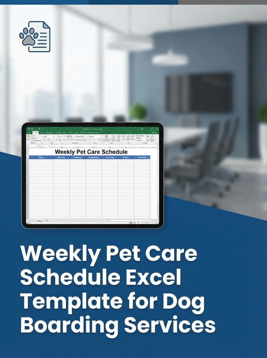 Weekly Pet Care Schedule Excel Template for Dog Boarding Services
