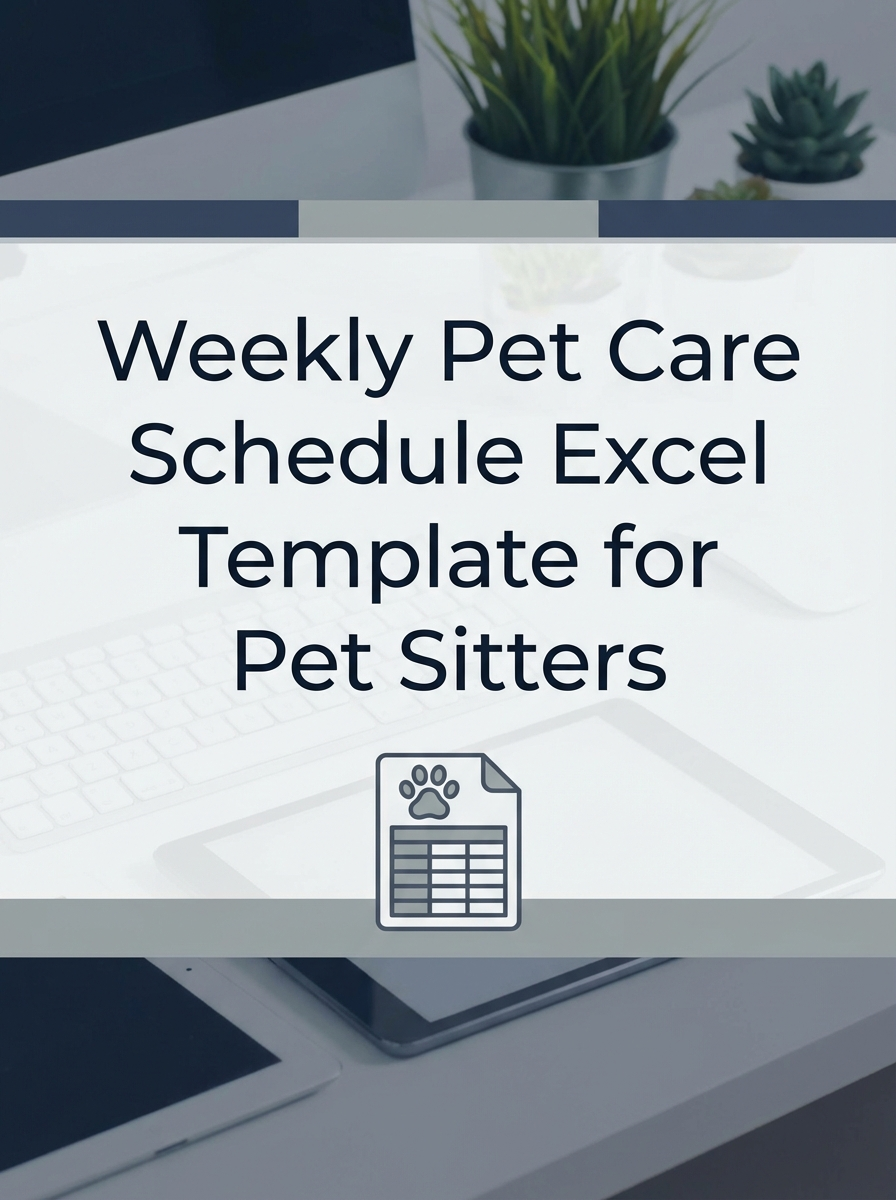 Weekly Pet Care Schedule Excel Template for Pet Sitters