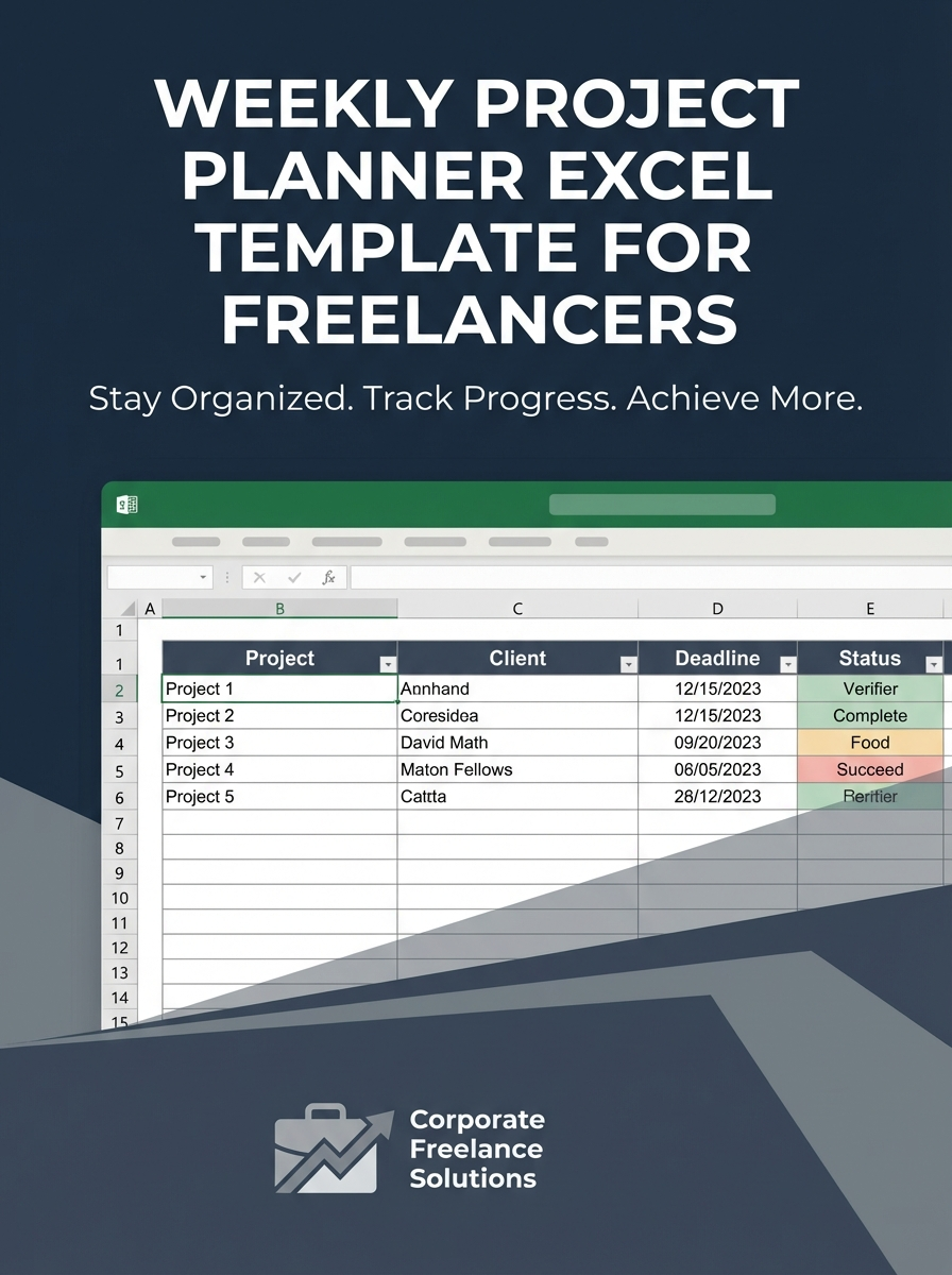Weekly Project Planner Excel Template for Freelancers