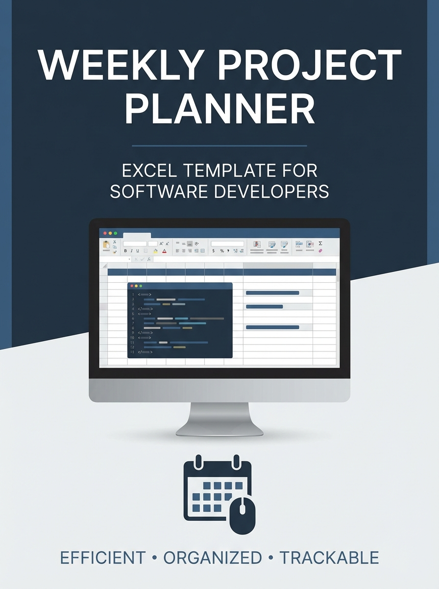 Weekly Project Planner Excel Template for Software Developers