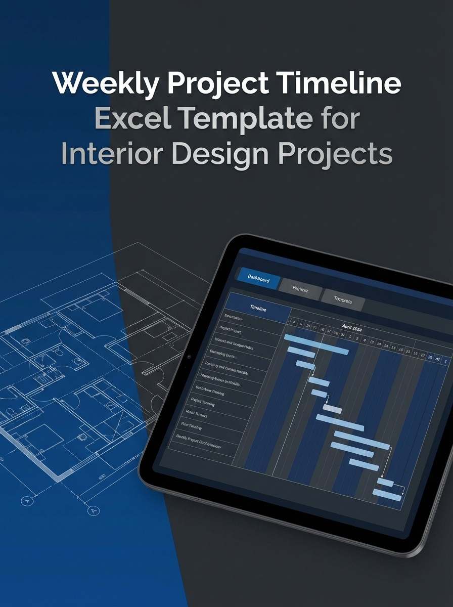 Weekly Project Timeline Excel Template for Interior Design Projects