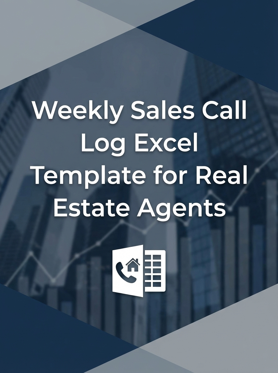 Weekly Sales Call Log Excel Template for Real Estate Agents