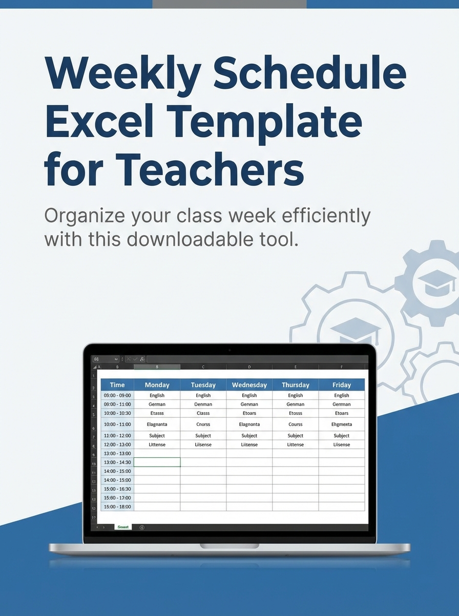 Weekly Schedule Excel Template for Teachers