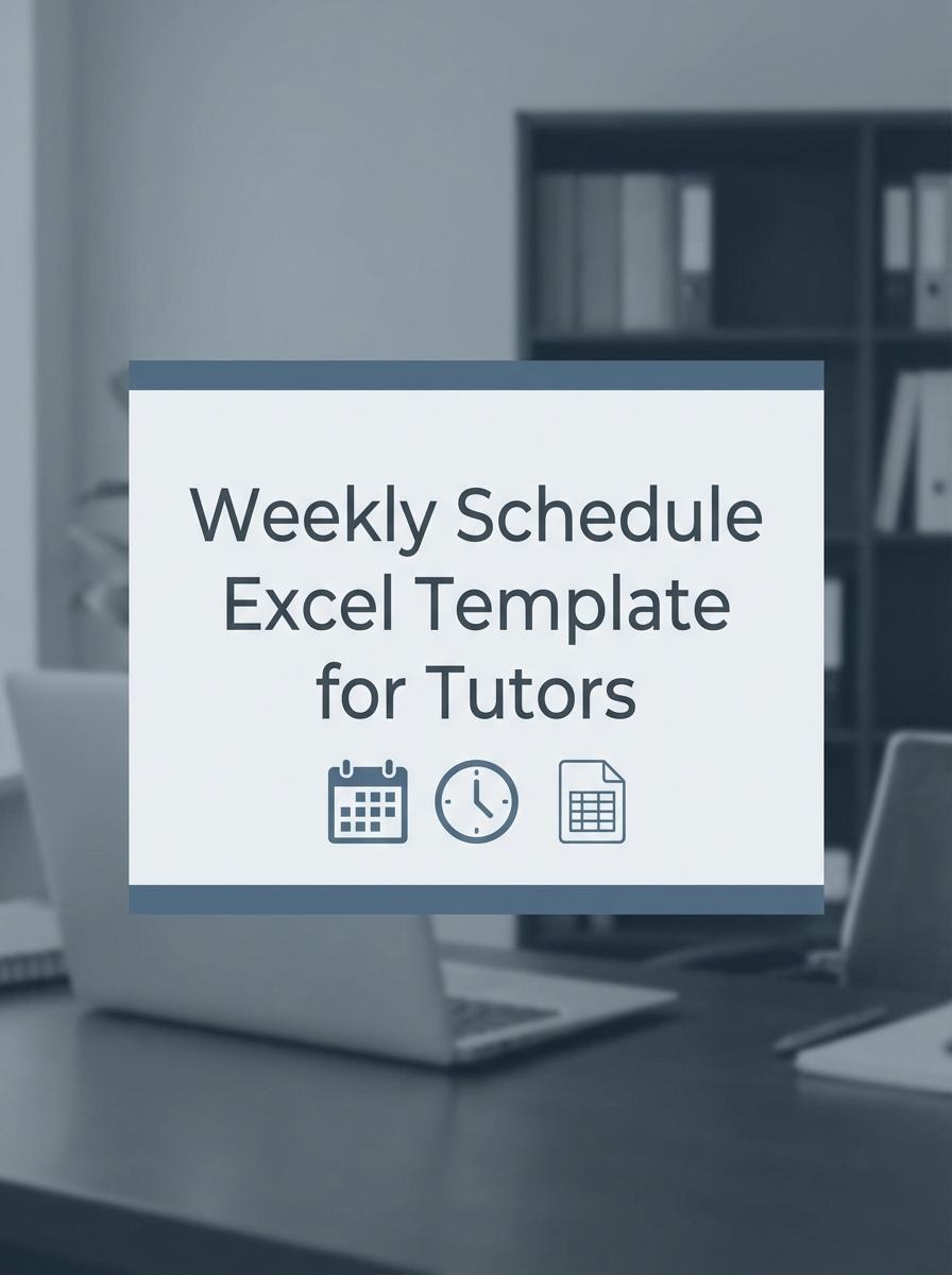 Weekly Schedule Excel Template for Tutors