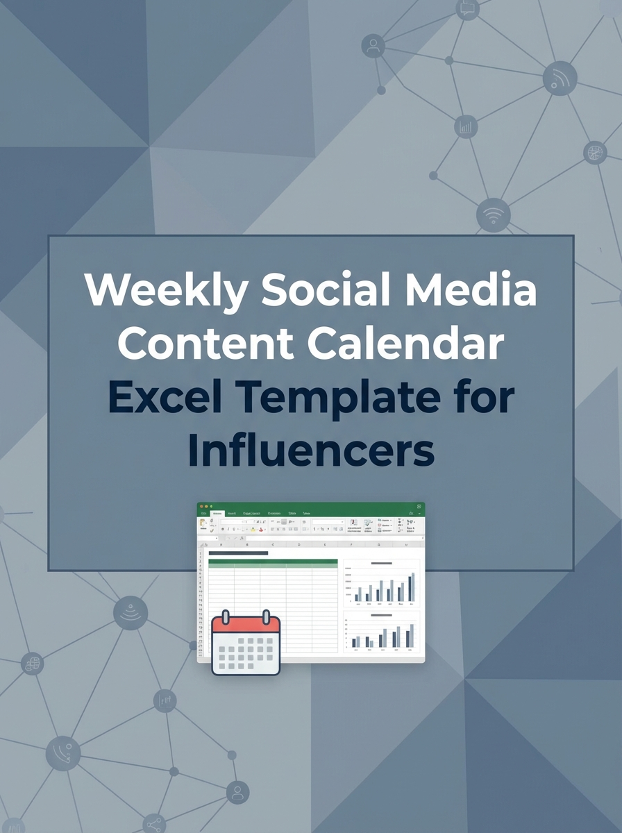 Weekly Social Media Content Calendar Excel Template for Influencers