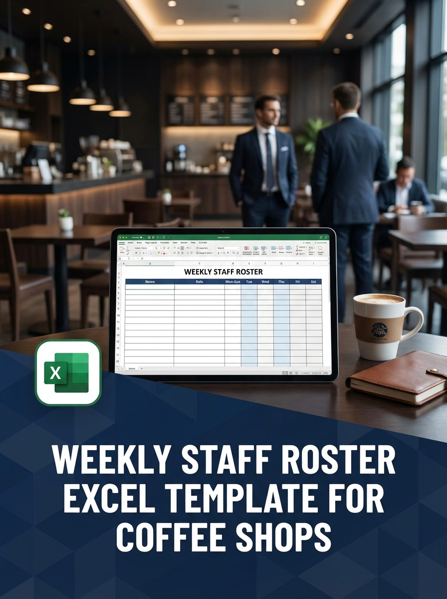 Weekly Staff Roster Excel Template for Coffee Shops