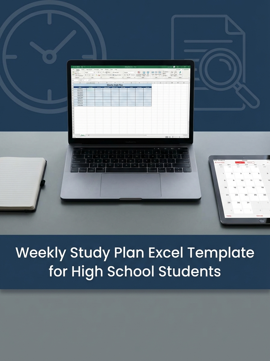 Weekly Study Plan Excel Template for High School Students