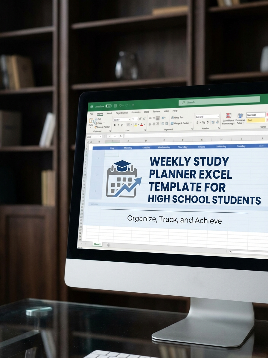 Weekly Study Planner Excel Template for High School Students