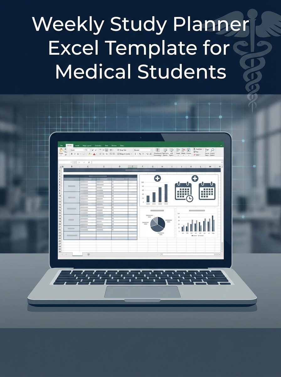 Weekly Study Planner Excel Template for Medical Students